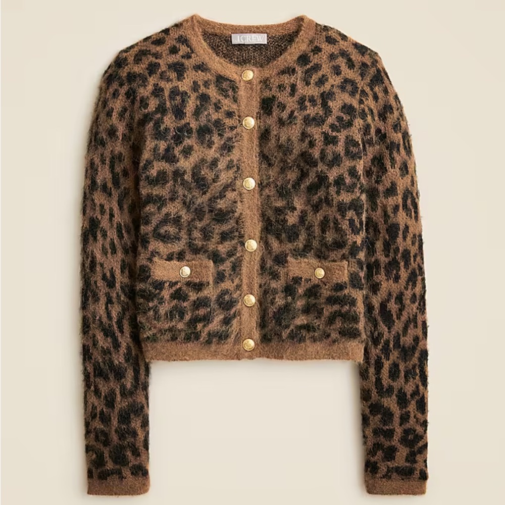 J. Crew brushed lady sweater leopard